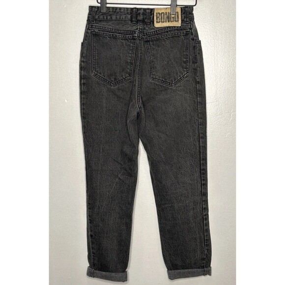 Bongo Jeans Junior 7 Tapered Leg Faded Black Denim Retro 80's High Rise Madonna - Picture 2 of 5